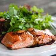 Salmon with balsamic glaze